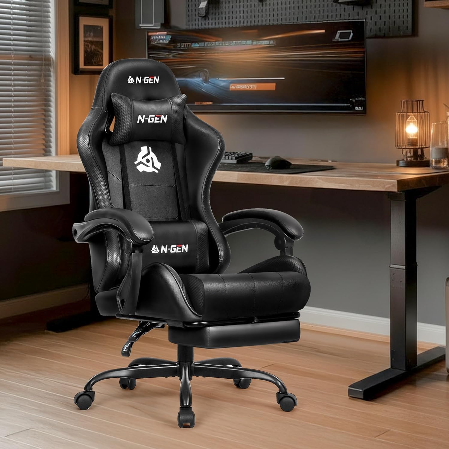 Gaming Chair with Footrest Lum - Ergonomic Office Chair 评论和价格