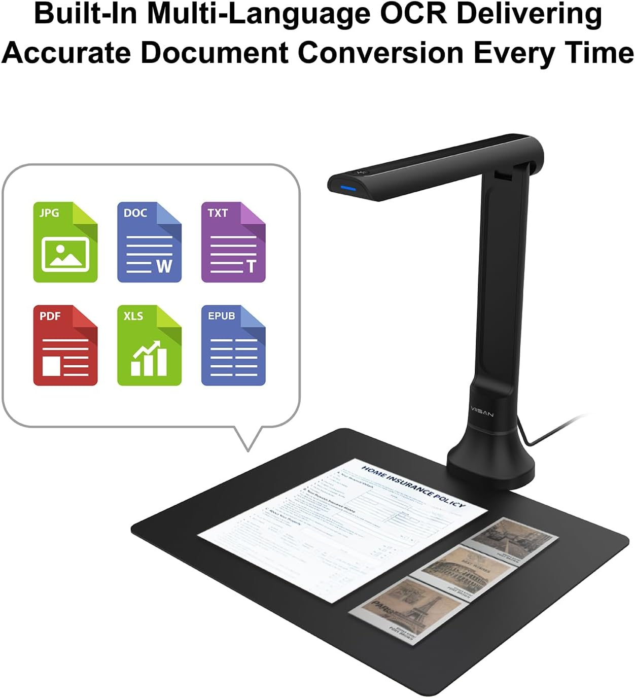 VIISAN DB8401 16MP Document Ca - Document Scanner Portable 评论和价格